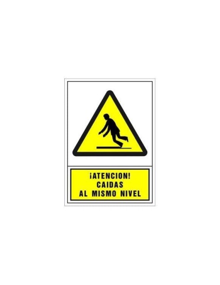 PICTO SEÑAL ADVERTENCIA ATENCION CAIDASMISMO NIVEL PVC 245X345 MM