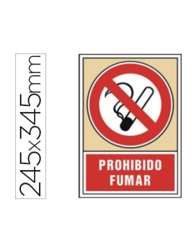 PICTOGRAMA SYSSA SEÑAL PROHIBICION PROHIBIDO FUMAR EN PVC 245X345 MM