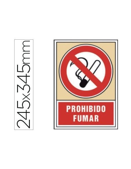 PICTOGRAMA SYSSA SEÑAL PROHIBICION PROHIBIDO FUMAR EN PVC 245X345 MM