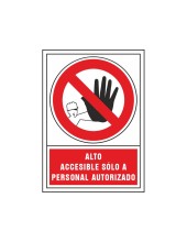 PICTO SEÑAL ACCESIBLE SOLO PERSONAL AUTO.PVC 245X345 MM