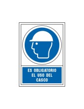 PICTO SEÑAL OBLIGATORIO USO CASCO PVC 245X345 MM