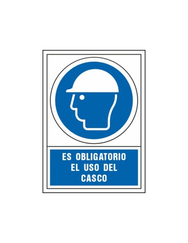 PICTO SEÑAL OBLIGATORIO USO CASCO PVC 245X345 MM