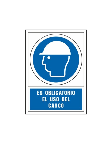 PICTO SEÑAL OBLIGATORIO USO CASCO PVC 245X345 MM