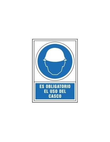 PICTO SEÑAL OBLIGATORIO USO CASCO PVC 245X345 MM