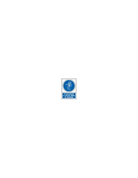 PICTO SEÑAL OBLIGATORIO USO ARNES SEGURIDAD PVC 245X345 MM