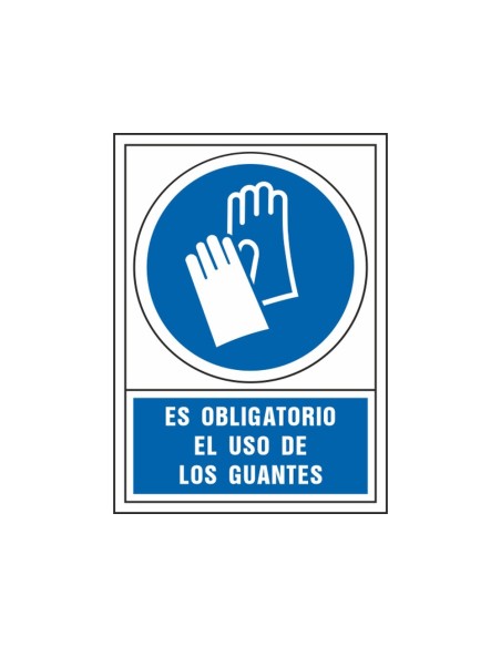 PICTO SEÑAL OBLIGATORIO USO GUANTES PVC 245X345 MM