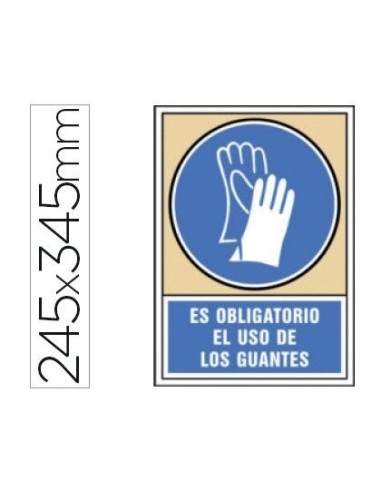 PICTO SEÑAL OBLIGATORIO USO GUANTES PVC 245X345 MM