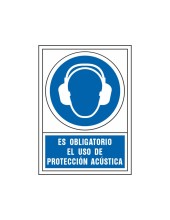 PICTO SEÑAL OBLIGATORIO USO PROTECCION ACUSTICA PVC 245X345 MM