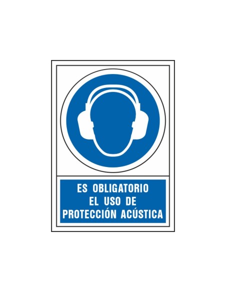 PICTO SEÑAL OBLIGATORIO USO PROTECCION ACUSTICA PVC 245X345 MM