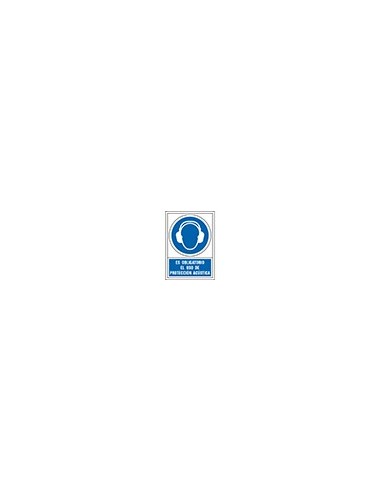 PICTO SEÑAL OBLIGATORIO USO PROTECCION ACUSTICA PVC 245X345 MM