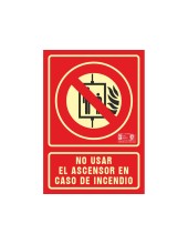 PICTO SEÑAL NO UTILIZAR CASO EMERGENCIA PVC FOTOLUMINISCENTE 210X297