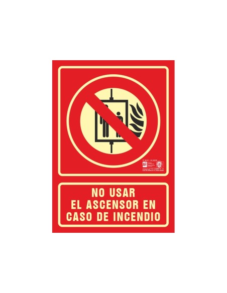 PICTO SEÑAL NO UTILIZAR CASO EMERGENCIA PVC FOTOLUMINISCENTE 210X297