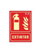 PICTOGRAMA SYSSA SEÑAL DE EXTINTOR EN PVC FOTOLUMINISCENTE 210X297 MM