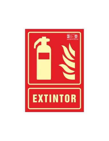 PICTOGRAMA SYSSA SEÑAL DE EXTINTOR EN PVC FOTOLUMINISCENTE 210X297 MM