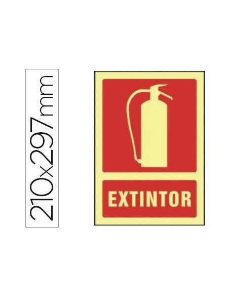 PICTOGRAMA SYSSA SEÑAL DE EXTINTOR EN PVC FOTOLUMINISCENTE 210X297 MM