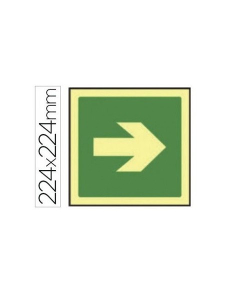 PICTOGRAMA SYSSA SEÑAL VIA EVACUACION PVC FOTOLUMINISCENTE 224X224 MM