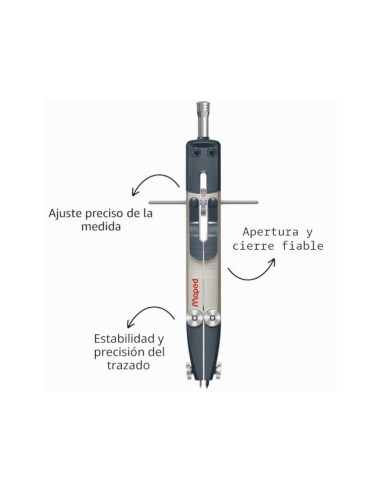 COMPAS MAPED TECNICO BIGOTERA ALARGADOR 5 PIEZAS
