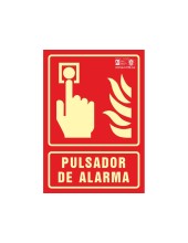 PICTO SEÑAL PULSADOR ALARMA PVC FOTOLUMINISCENTE 210X297 MM