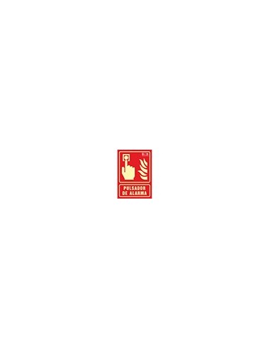 PICTO SEÑAL PULSADOR ALARMA PVC FOTOLUMINISCENTE 210X297 MM