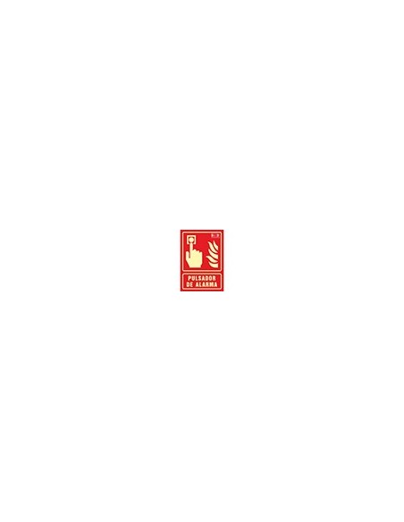 PICTO SEÑAL PULSADOR ALARMA PVC FOTOLUMINISCENTE 210X297 MM