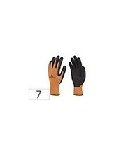 GUANTES DELTAPLUS POLIESTER LATEX PALMA DEDOS NJ. FLUOR/NG.TALLA 7 2