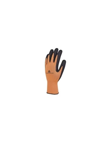 GUANTES DELTAPLUS POLIESTER LATEX PALMA DEDOS NJ. FLUOR/NG.TALLA 7