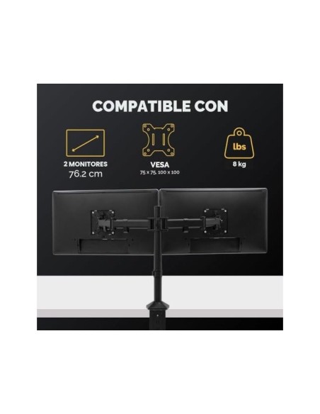 BRAZO MONITOR FELLOWES SERIE REFLEX AJUST  ALTURA 2 PANTALLAS