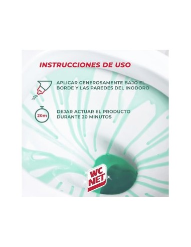 LIMPIADOR INODOROS WC NET GEL ENERGY DESINCRUSTANTE BOTELLA 800 ML