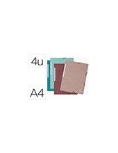 CARPETA EXACOMPTA SKANDI GOMAS CARTON 3 SOLAPAS A4 LOTE 4 UD.SURT. 2