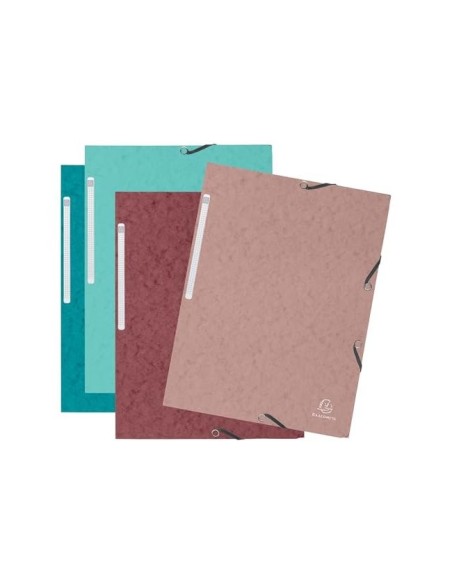 CARPETA EXACOMPTA SKANDI GOMAS CARTON 3 SOLAPAS A4 LOTE 4 UD.SURT.