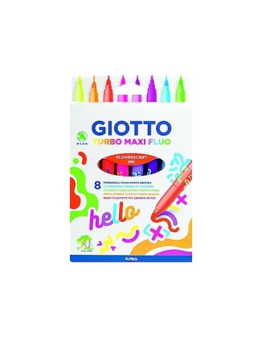 ROTULADOR GIOTTO TURBO MAXI FLUO CAJA 8 UD.SURT.