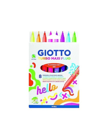 ROTULADOR GIOTTO TURBO MAXI FLUO CAJA 8 UD.SURT.