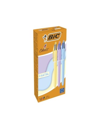 BOLIGRAFO BIC 4 PASTEL 1MM CAJA 12 UD.SURT.