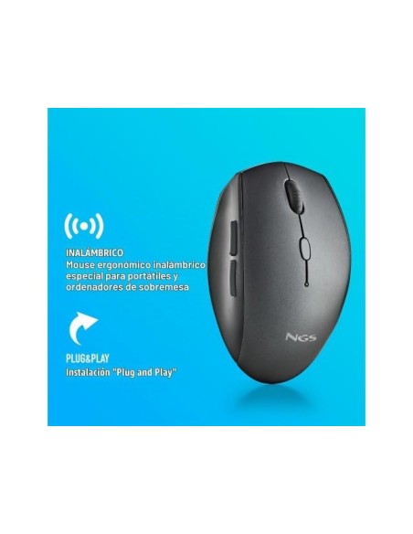 RATON NGS BEE 800/1200/1600 DPI INAL 5 BOT RECEPTOR USB-A 2,4 GHZ NG.