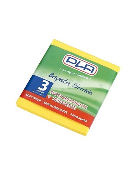 BAYETA MICROFIBRA SUAVE AM.PARA COCINAS BAÑOS 40X36 CM PK.DE 3 UD.