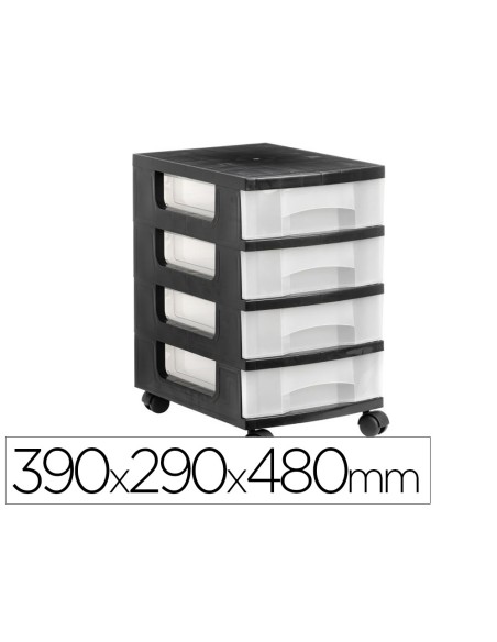 CAJONERA ARCHIVO 2000 4 CAJ.TPTE.CARCASA NG. 6LT.RUEDAS 390X290X480MM
