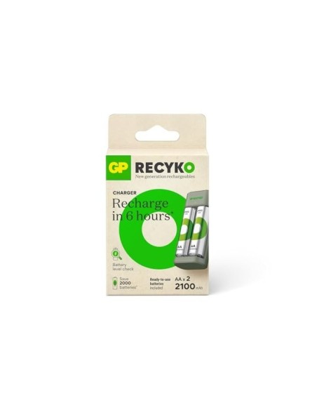 CARGADOR PILAR RECARGABLES GP AA/AAA INCLUYE 2 PILAS AA 2100 MAH