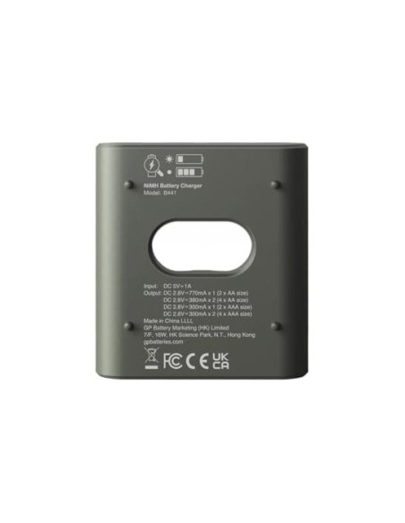 CARGADOR PILAR RECARGABLES GP AA/AAA INCLUYE 2 PILAS AA 2100 MAH