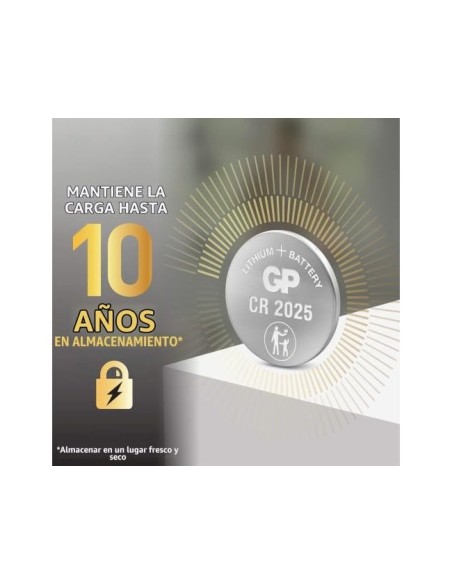 PILA GP ALCALINA BOTON LITIO CR2025 5 UD.