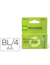 PILA GP RECARGABLE AA 1300 MAH 4 UD.