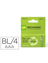 PILA GP RECARGABLE AAA 650 MAH 4 UD.