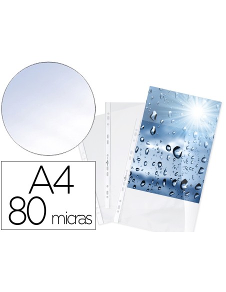 FUNDA MULTITALADRO DURABLE COMP.A4 PP. 80 MC CRISTAL 100 UD.