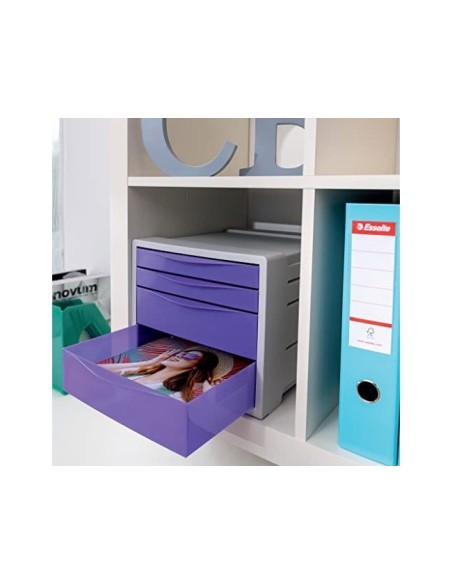 FICHERO CAJONES ESSELTE COLOUR BREEZE PLAST.4 CAJONES LAVANDA