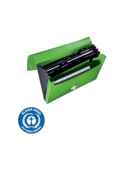 CARPETA LEITZ RECYCLE CLASIFICADOR FUELLE PP. 5+1 COMP.DIN A4 VE.