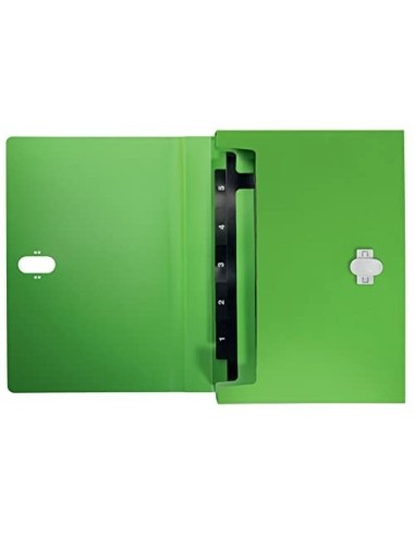 CARPETA LEITZ RECYCLE CLASIFICADOR FUELLE PP. 5+1 COMP.DIN A4 VE.