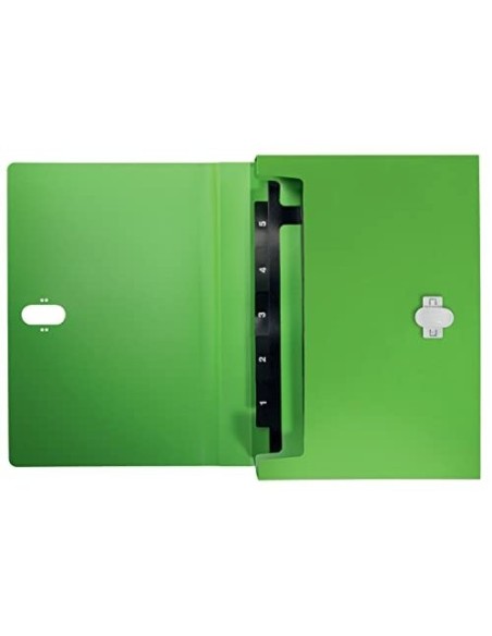 CARPETA LEITZ RECYCLE CLASIFICADOR FUELLE PP. 5+1 COMP.DIN A4 VE.