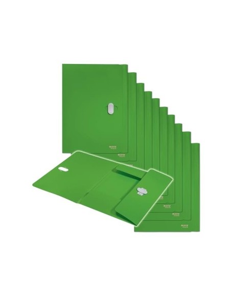 CARPETA LEITZ RECYCLE GOMAS 3 SOLAPAS A4 PP. VE.
