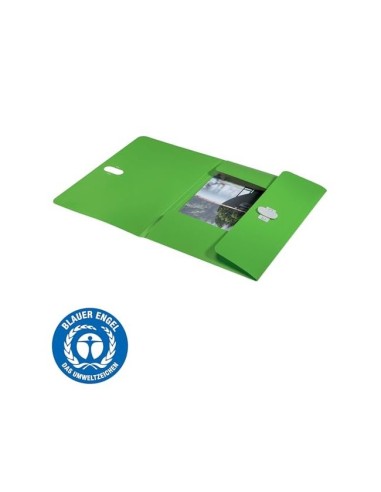 CARPETA LEITZ RECYCLE GOMAS 3 SOLAPAS A4 PP. VE.