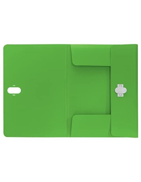 CARPETA LEITZ RECYCLE GOMAS 3 SOLAPAS A4 PP. VE.