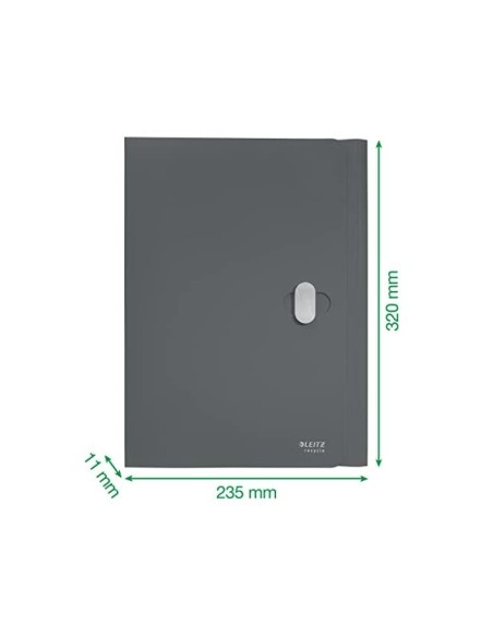 CARPETA LEITZ RECYCLE GOMAS 3 SOLAPAS A4 PP. VE.